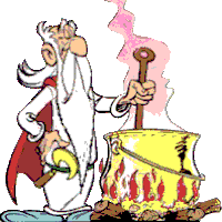 Druida Panoramix Csodaturmix  sámán mágus DMTs sámánfőzet ayahuasca az Asterix és Obelix filmből